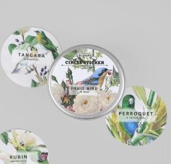 Circle Sticker Tin-06 Fruit Bird