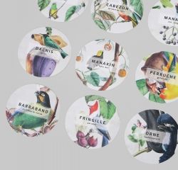 Circle Sticker Tin-06 Fruit Bird