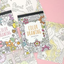 Color Drawing Postcard Book , random