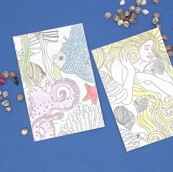 Color Drawing Postcard Book , random