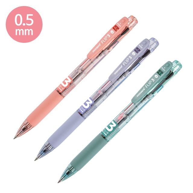 플립3  3색 유성볼펜  0.5mm (12개 1세트)
