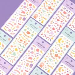 Lovey Dovey Hologram Seal Stickers 