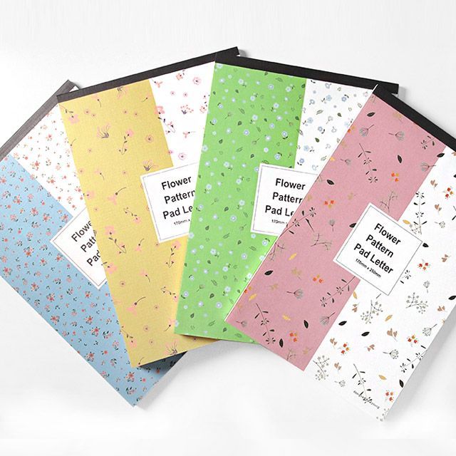 플라워패턴 패드 편선지