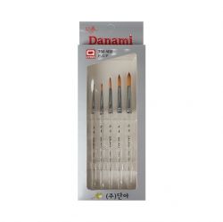 Watercolor Brushs with Clear Body set of 5, Round Brushs(1,2,3,4,5)