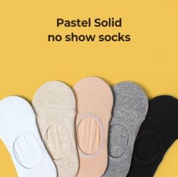 Pastel Solid Color no show socks  ( 230~250mm ) 