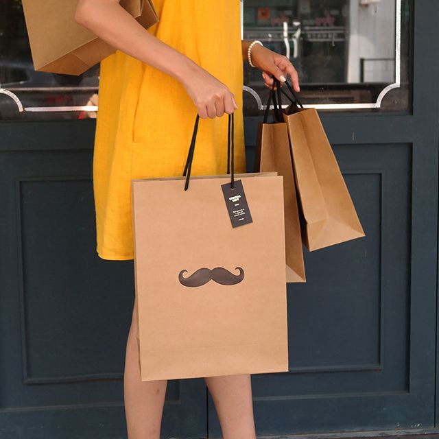 Bonjour Kraft Shopping Bag - length (10pcs)