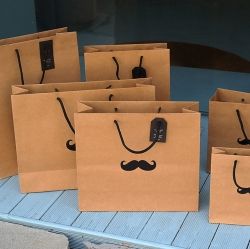 Bonjour Kraft Shopping Bag - length (10pcs)