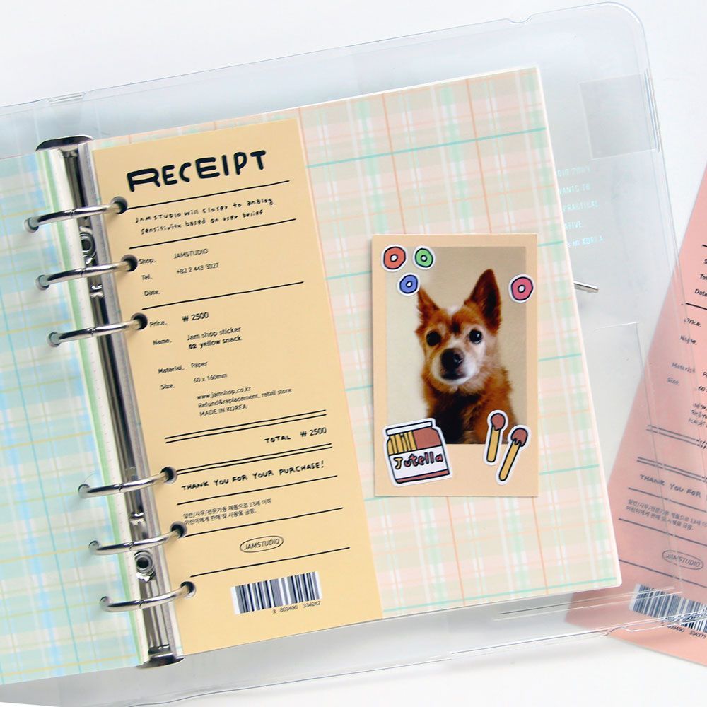 A6 WIDE 6공 컬러 체크 리필 속지