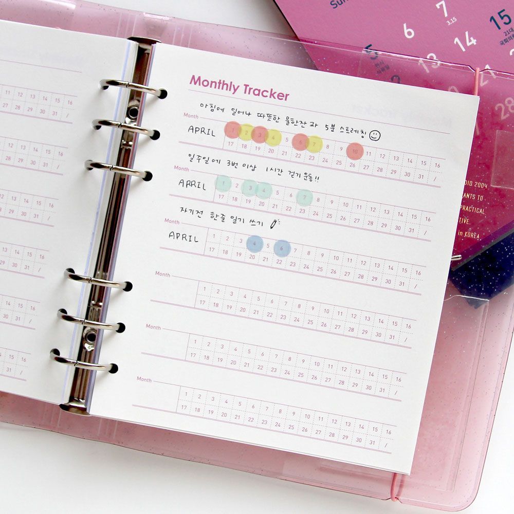 A6 WIDE 6공 테마 리필 속지