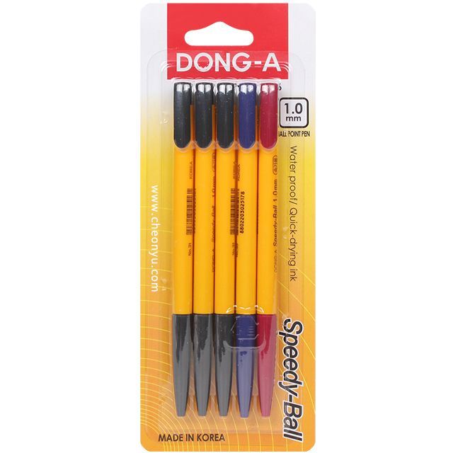 스피디볼 1.0mm볼펜 혼합5개입 세트