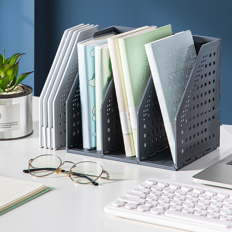 Mini Folding Book Stand, 3 Vertical Compartments