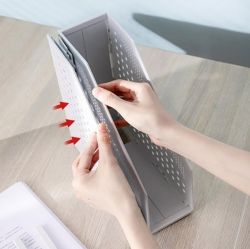 Folding Book Standr, 2 Vertical Compartments 