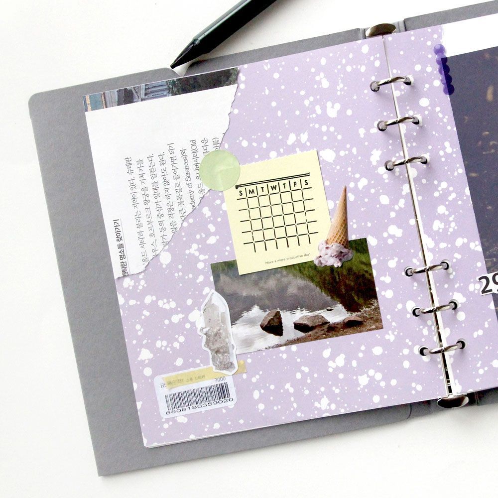 A6 WIDE 6공 마블 리필 속지