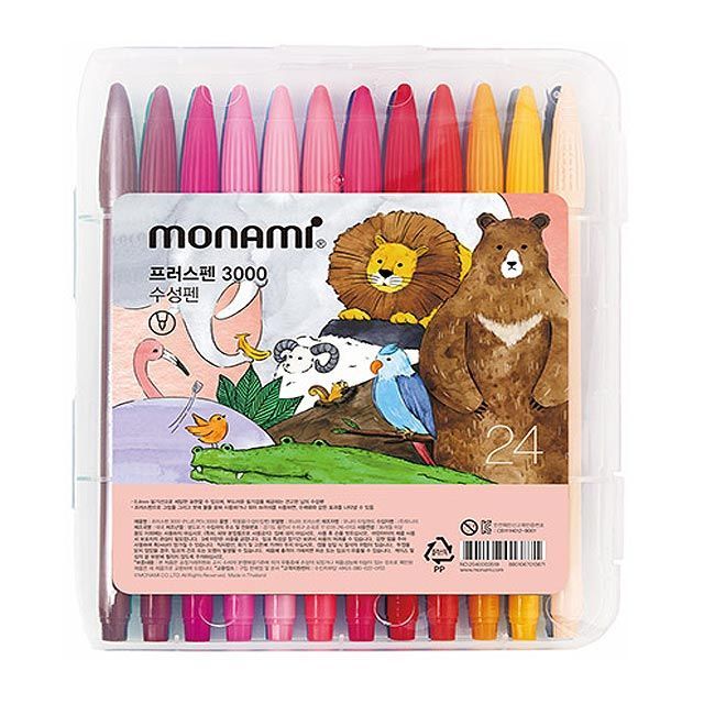 Plus Pen 3000 24Colors Set, Water Based Fine Liner, 0.4mm 