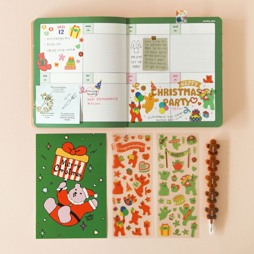 젤리 베어 금테 스티커 01-06