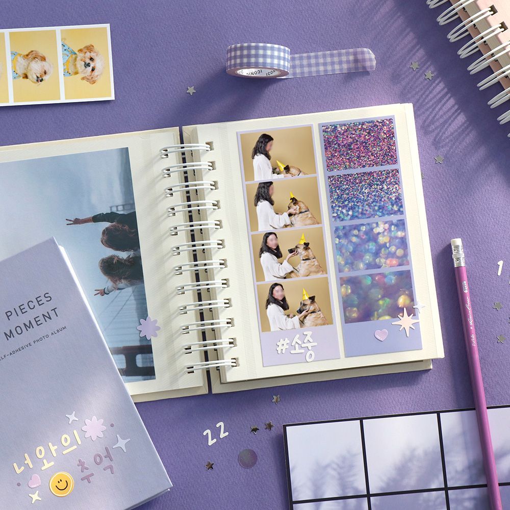 아이코닉 레터링 네컷앨범 접착식 사진첩