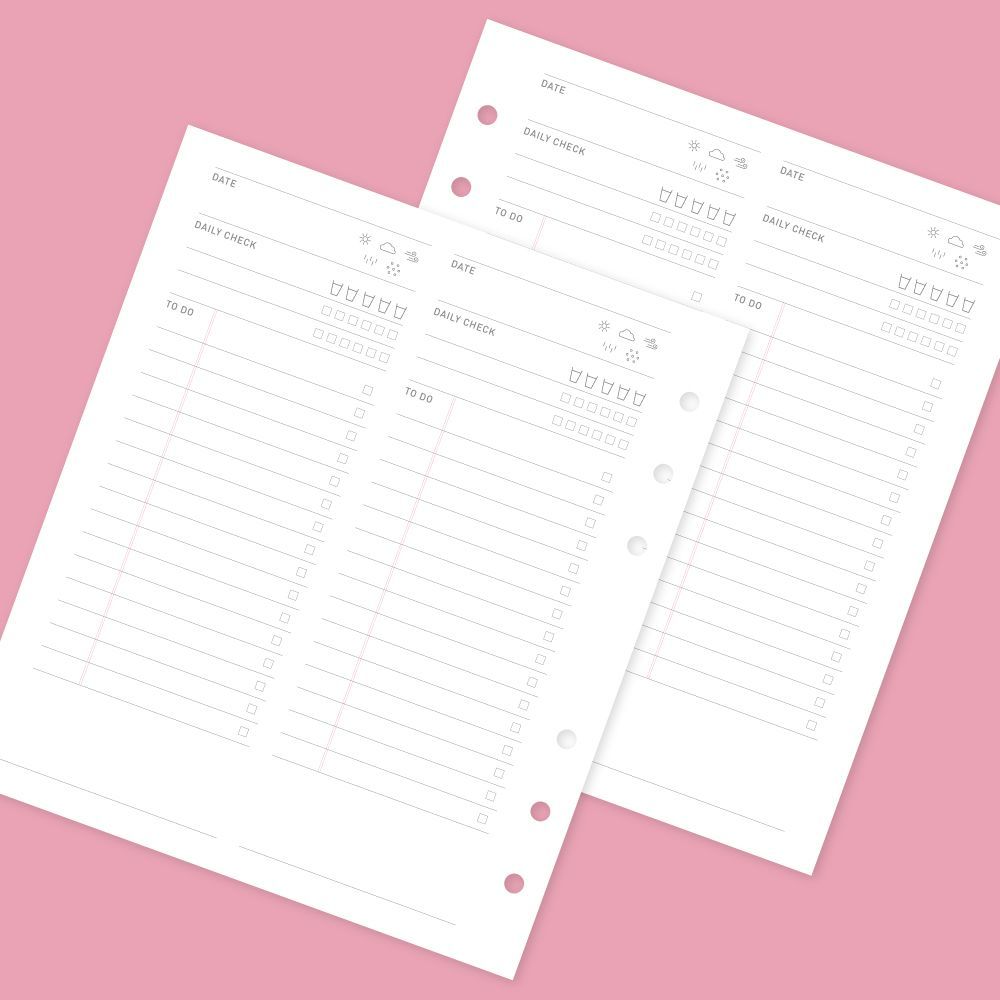 A6 WIDE 6공 데일리 투두 리필 속지