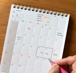 Undated Cube Press Calendar with Embossing Line 