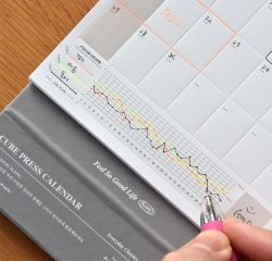 Undated Cube Press Calendar with Embossing Line 