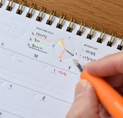 Undated Color Press Calendar with Embossing Line