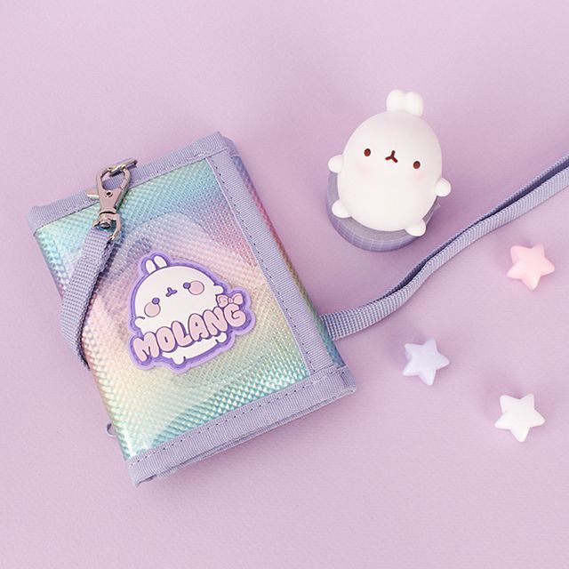 Molang Hologram Three-Tier Necklace Wallet