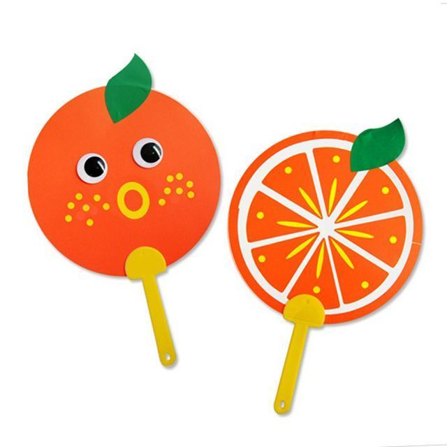Kids Kraft Kit Orange Fan, 10pcs