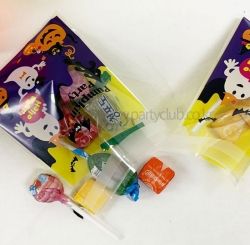 Halloween Ghost Treat Bags, Self Adhesive OPP Bag, 10pcs