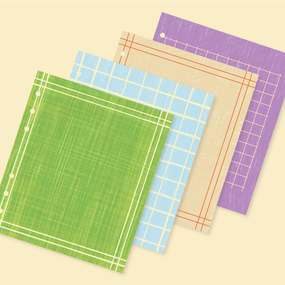 SQUARE DIARY Refill - Colored pencil, 6Rings, 148x172mm