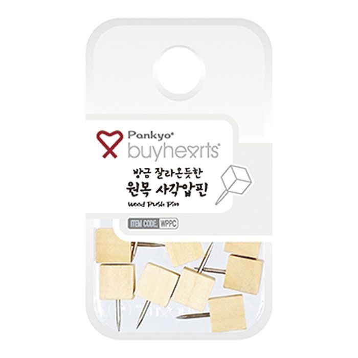 방금 잘라옷듯한 원목 사각압핀 WPPC