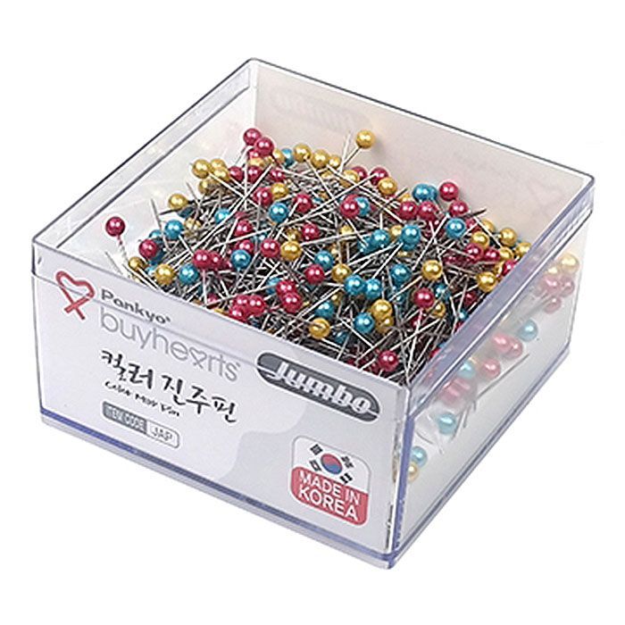 Jumbo Color White Pearl Head Pins, JAP