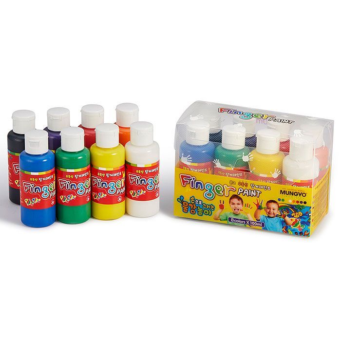 Finger Paint 100ml 8Colors, Plastic Bottle, with PP Case 