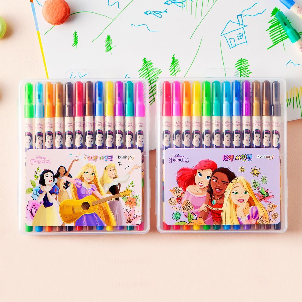 Disney Princess 12Colored Sign Pen VER.2, Random