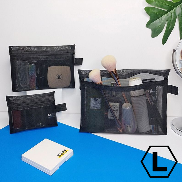메쉬 다용도 메이크업 파우치 L