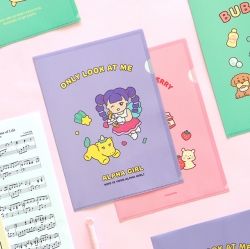 Elementary School Alpha Girl L-Holder 1ea, for A4 Papers 