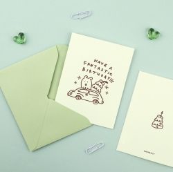 Mongsil Dog & Cat Message Card 