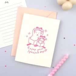 Mongsil Dog & Cat Message Card 