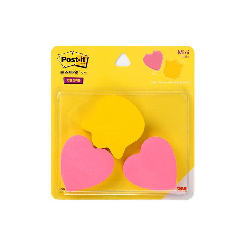  Post-it Notes Super Sticky Mini Heart/Tulip (45x45)