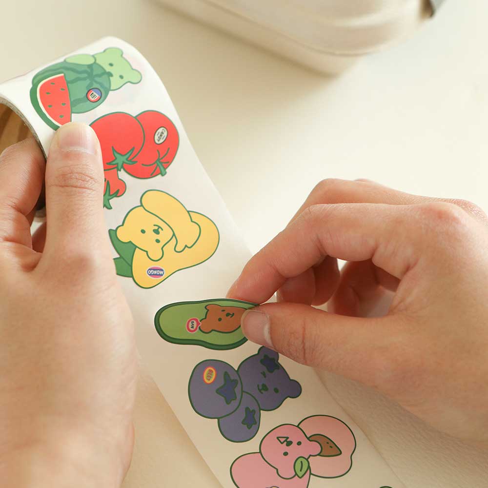 Jelly Bear Roll Sticker -  01 Fruit