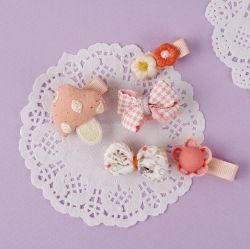 CUTE HAIR PIN 5PCS SET Coral mushroom