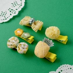 CUTE HAIR PIN 5PCS SET Yellow Pineapple