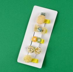 CUTE HAIR PIN 5PCS SET Yellow Pineapple