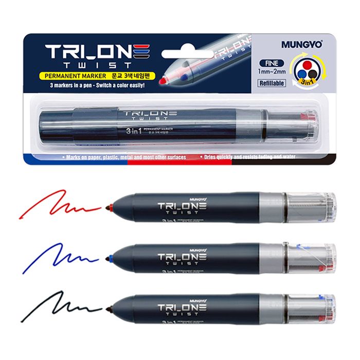 Mungyo 3 in 1 Multicolor Permanent Marker 