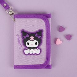 Kuromi Cute Wallet with Neck Strap, Coin and Card Holder