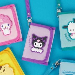 Kuromi Cute Wallet with Neck Strap, Coin and Card Holder