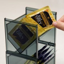 INOMATA Tea Time Rack - Clear Black