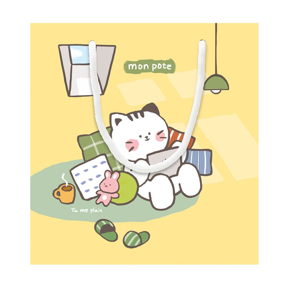 Mon Pote Character Shopping Bag Yellow, Set of 10 