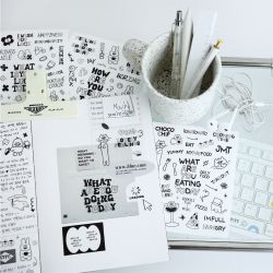 Crooked Today's Drawing Stickers 6 Sheets, Clear 