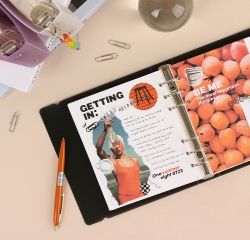 [A6] 6-Ring Square PP Color Binder Cover 