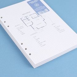[A5] 6-Ring Jumbo Refill 4mm Grid Paper 