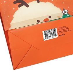 Ribbon double tag shopping bag pink 10pcs